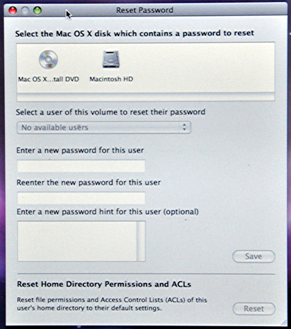 How to reset an administrator password on mac
